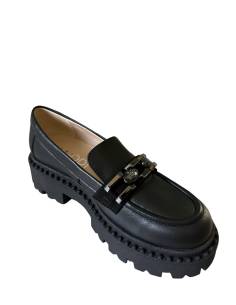 Mokasyny skóra lico czarne ALMODI 927 2