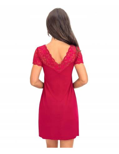 Koszula nocna delikatna bordowy czerwony...