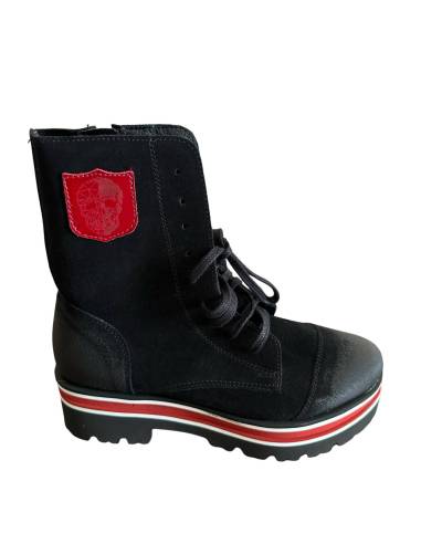 Trapery skóra naturalna zamszowa glany czarne...