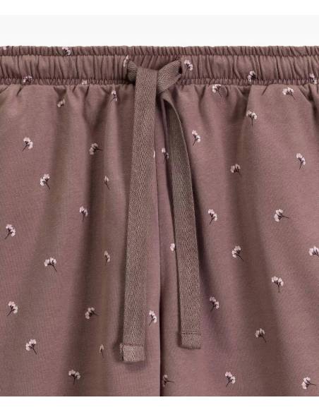 Piżama damska różowy brązowy krótki rękaw spodenki bawełniana Atlantic 502