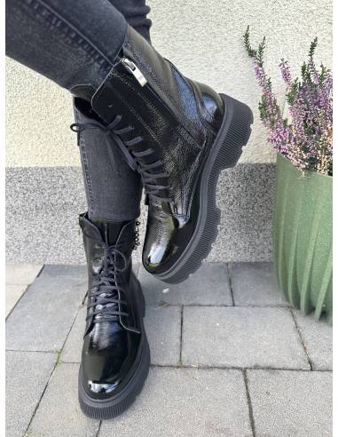 Trapery skóra naturalna lakierowana glany...