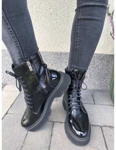 Trapery skóra naturalna lakierowana glany...