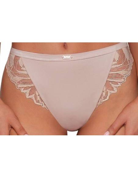 Figi damskie beżowe brazyliany koronka eleganckie Ava 2105/B