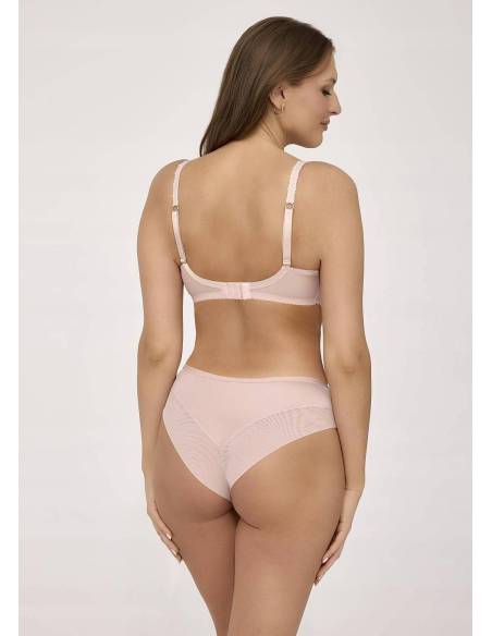 Figi brazyliany różowe jasne siateczka haft kwiatowym Ava 2228 Glided Petal