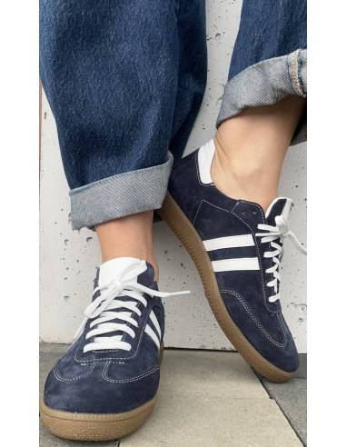 Adidasy damskie niebieskie granatowe skóra...