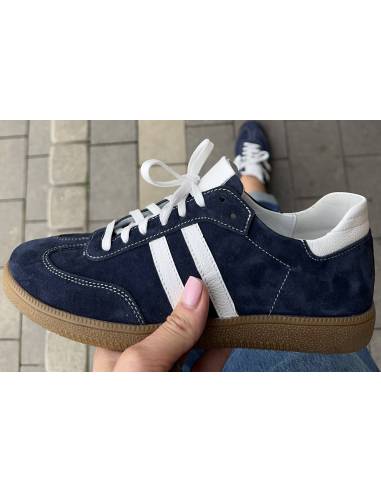 Adidasy damskie niebieskie granatowe skóra...