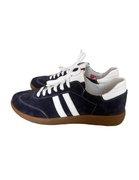 Adidasy damskie niebieskie granatowe skóra naturalna zamsz Kampa N 1068