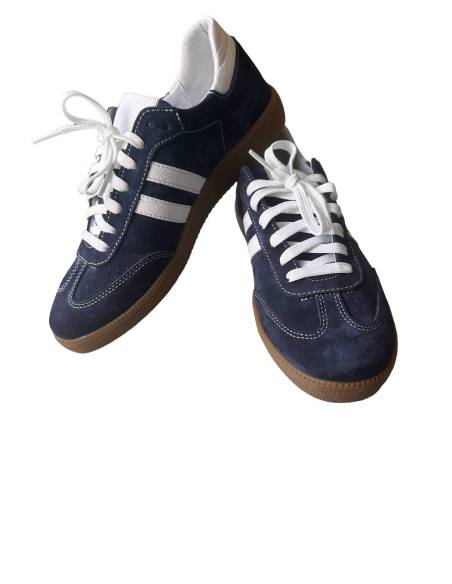 Adidasy damskie niebieskie granatowe skóra naturalna zamsz Kampa N 1068