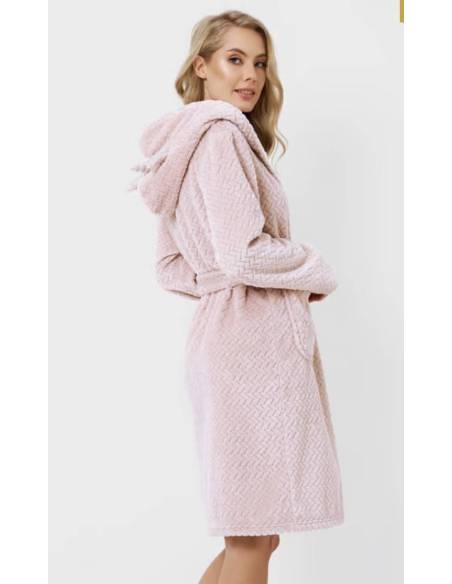Szlafrok damski różowy pink jednorożec unicorn kaptur ciepły Aruelle Luise