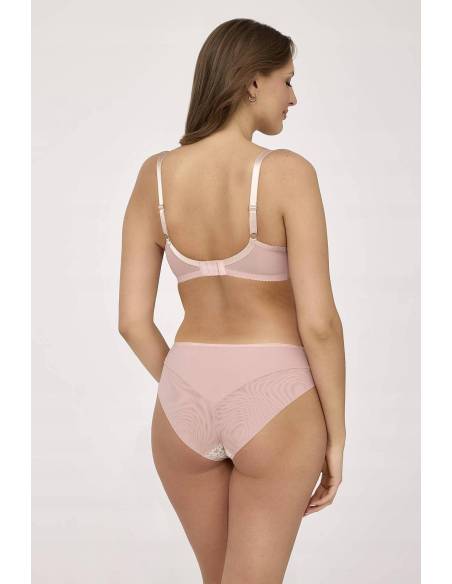 Figi damskie różowe białe koronka tiul kwiatki 2224 Velvet Blush AVA