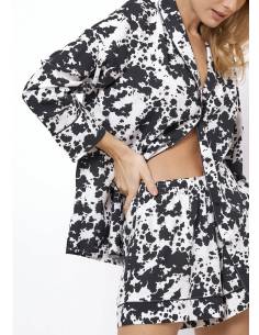 Piżama damska czarno biała szorty prezent gift Aruella... 2