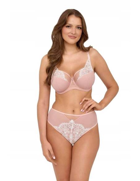 Biustonosz jasny różowy półusztywniany semi soft koronka Velvet Blush 2223