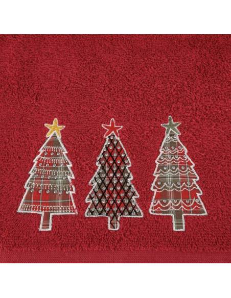 Ręcznik czerwony 70x140  Święta Christmas Mikołaj XMAS Choinka Santa Eurofirany