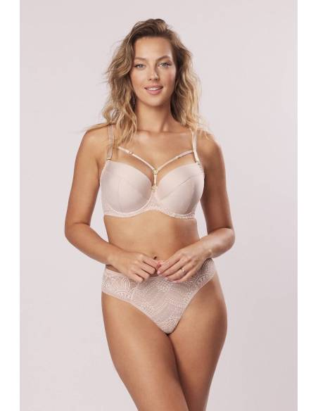 Biustonosz full cup Mefemi Desire Big beżowy usztywniany cappuciono jasny