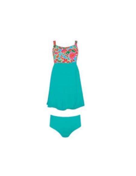 Strój tankini zielony dwuczęściowy sukienka fiszbiny Amazonia 13