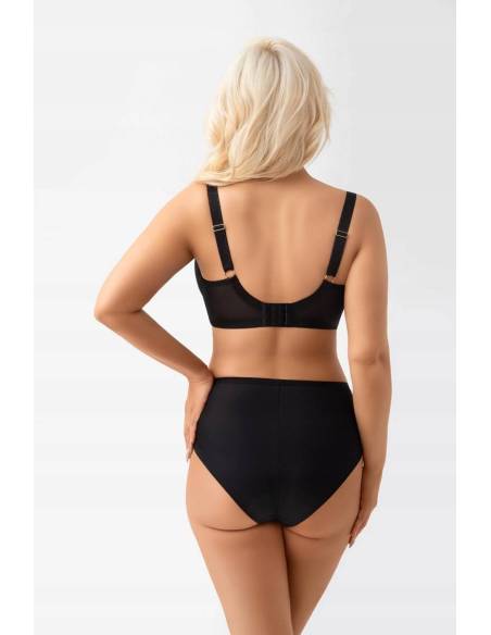 Biustonosz czarny ciemny półusztywniany semi soft tiul Gorsenia G020 Lori