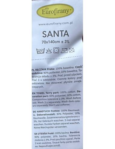 Ręcznik czerwony 50x90 Święta Christmas Mikołaj...
