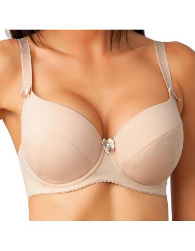 Biustonosz usztywniany beżowy nude full cup...