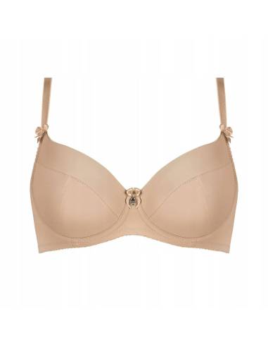 Biustonosz usztywniany beżowy nude full cup...