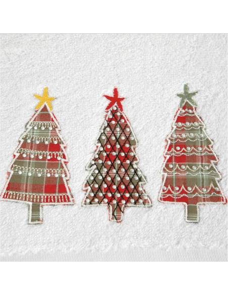 Ręcznik biały 70x140 Święta Christmas Mikołaj XMAS Choinka Santa Eurofirany
