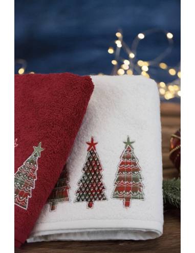 Ręcznik biały 70x140 Święta Christmas Mikołaj...