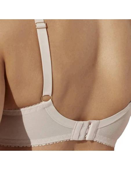 Biustonosz beżowy beige koronka kwiaty semi soft półusztywniany Ava 2293
