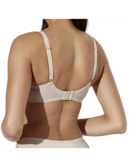Biustonosz beżowy beige koronka kwiaty semi soft półusztywniany Ava 2293