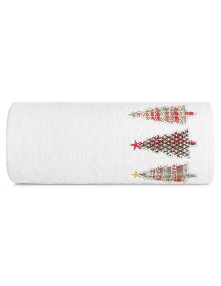 Ręcznik biały 50x90 Święta Christmas Mikołaj XMAS Choinka Santa Eurofirany