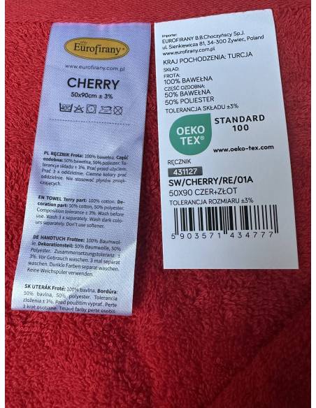 Ręcznik czerwony 50x90Święta Christmas Mikołaj XMAS Cherry Santa Eurofirany