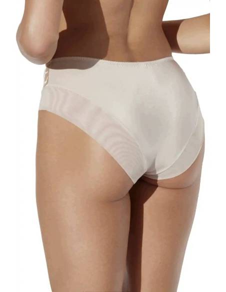 Figi damskie beżowe beige pełne koronka kwiaty tiul eleganckie Ava 2293