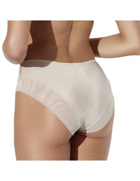 Figi damskie beżowe beige pełne koronka kwiaty tiul eleganckie Ava 2293