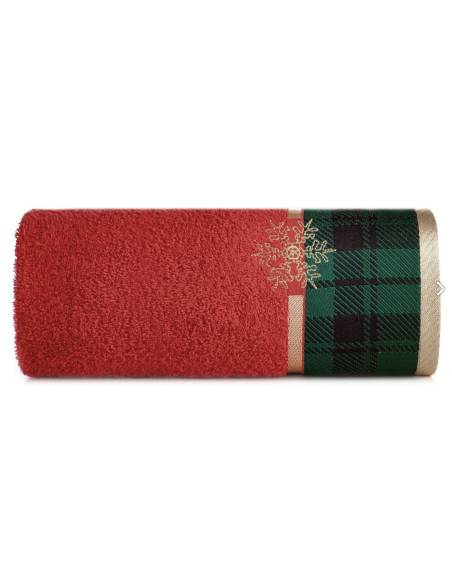 Ręcznik czerwony 70x140 Święta Christmas Mikołaj XMAS Cherry Santa Eurofirany