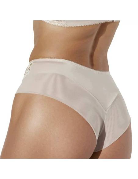 Figi damskie brazyliany beż beige koronka kwiaty tiul eleganckie Ava 2293