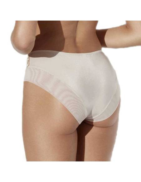 Figi damskie beżowe jasne beige koronka kwiaty tiul eleganckie Ava 2294