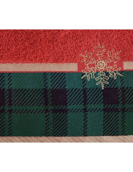Ręcznik czerwony 70x140 Święta Christmas Mikołaj XMAS Cherry Santa Eurofirany