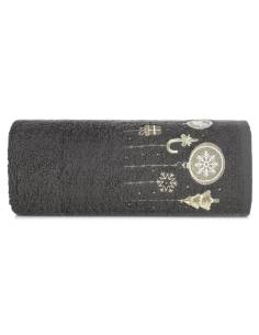 Ręcznik szary grafit  50x90 Święta Christmas Mikołaj XMAS... 2