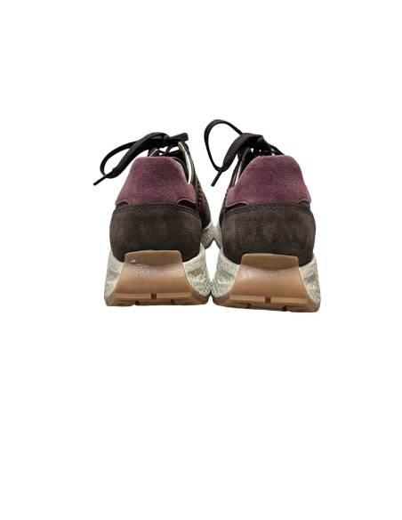Sneakersy buty sportowe czekoladowe brązowe skóra naturalna Kampa N 1291