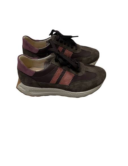 Sneakersy buty sportowe czekoladowe brązowe skóra naturalna Kampa N 1291