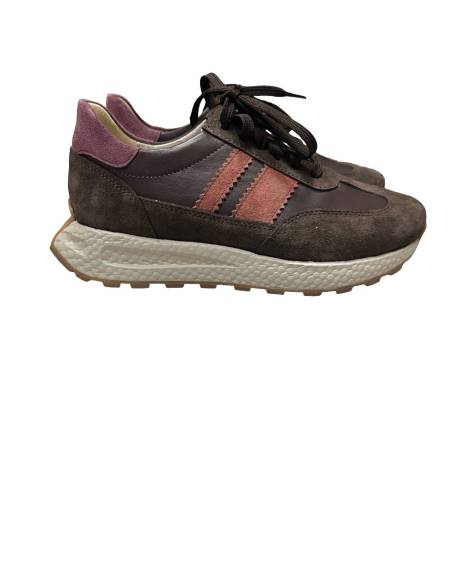 Sneakersy buty sportowe czekoladowe brązowe skóra naturalna Kampa N 1291