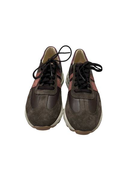 Sneakersy buty sportowe czekoladowe brązowe skóra naturalna Kampa N 1291