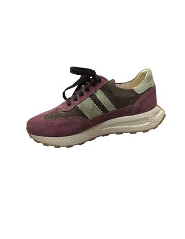 Sneakersy sportowe fioletowe brąz sznurowane...