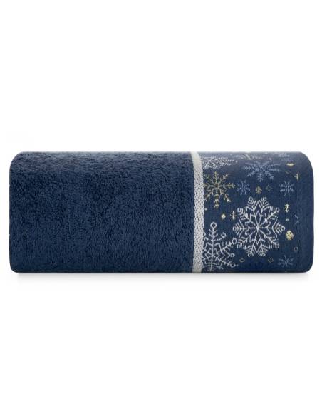 Ręcznik granatowy Carol 70x140 Święta Christmas Mikołaj XMAS Santa Eurofirany