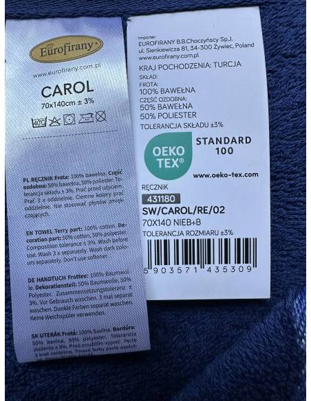 Ręcznik granatowy Carol 70x140 Święta Christmas Mikołaj XMAS Santa Eurofirany