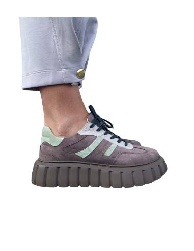 Buty sportowe jasny brąz na platformie skóra...