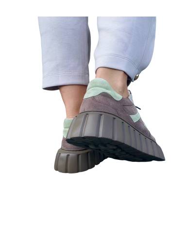 Buty sportowe jasny brąz na platformie skóra...