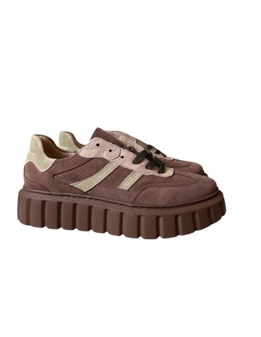 Buty sportowe jasny brąz na platformie skóra...