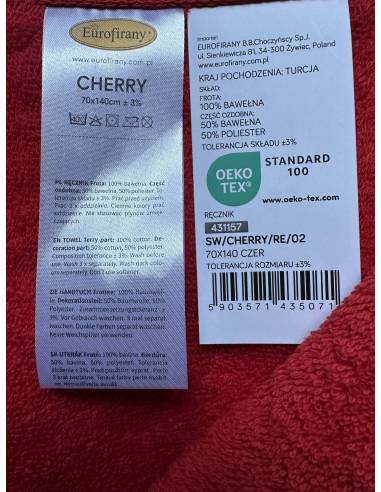 Ręcznik czerwony Cherry 70x140 Święta Christmas...