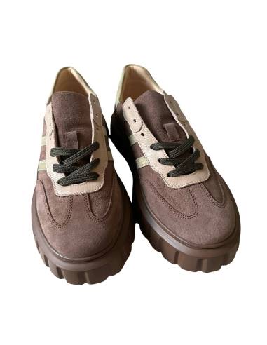 Buty sportowe jasny brąz na platformie skóra...