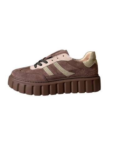 Buty sportowe jasny brąz na platformie skóra...