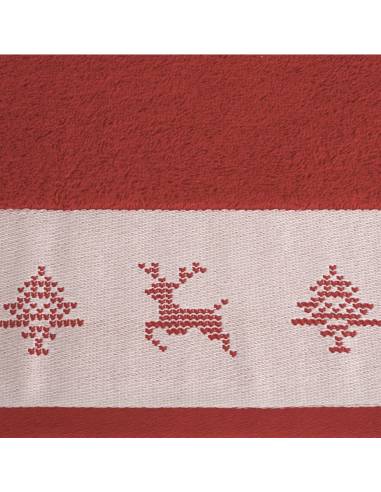 Ręcznik czerwony 70x140 Noel renifer Święta...